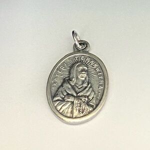 Vintage Saint Kateri Tekakwitha Religious Pendant